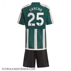 Manchester United Jadon Sancho #25 Segunda Equipación Niños 2023-24 Manga Corta (+ Pantalones cortos)